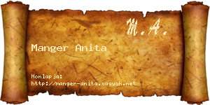 Manger Anita névjegykártya